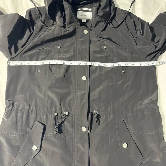 Charter Club Anorak Jacket Large Petite Water-Resistant Hooded Drawstring Waist - Picture 11 of 14
